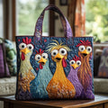 Handmade Tote Bag - Five Colourful Hens