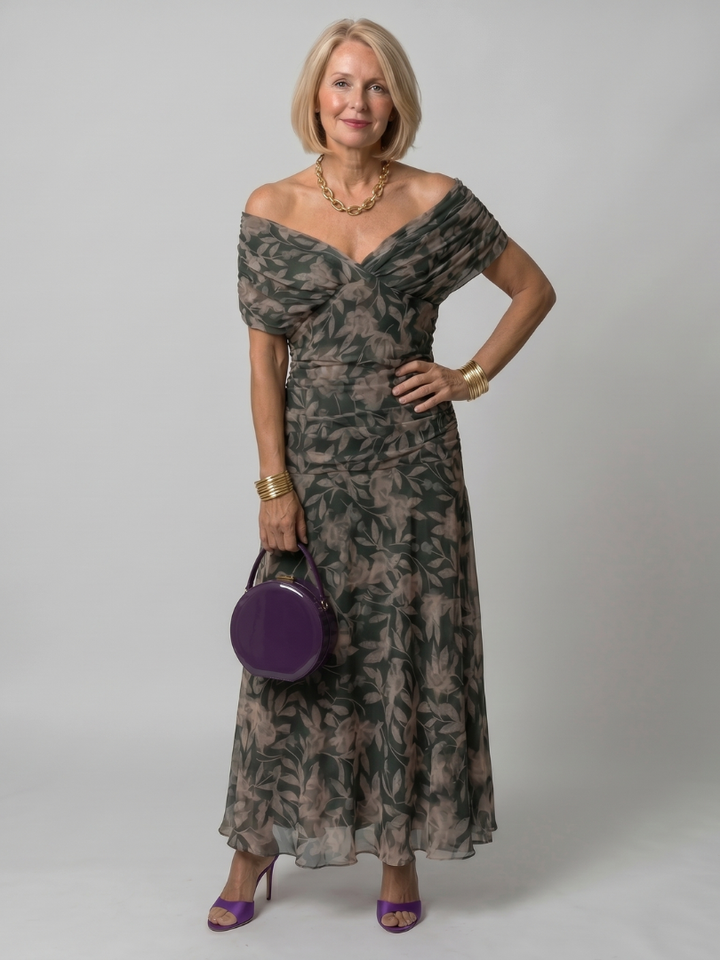 Faye | Off-Shoulder Flow Midi Dress