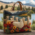 Handcrafted Tote Bag - Sheep on the Lake