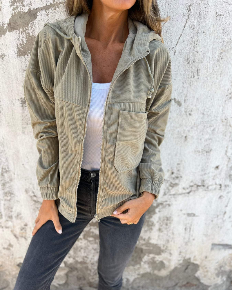 Louise™ Corduroy Hooded Zip Jacket
