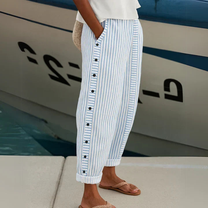 Megan™ Seabreeze Stripe Button Pants