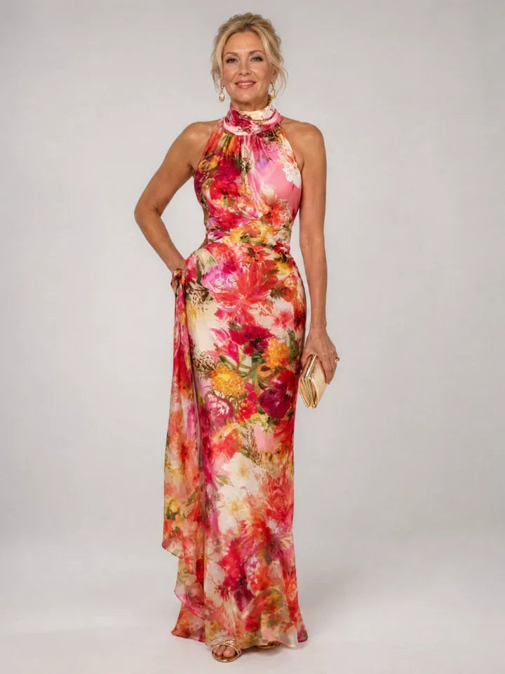Elisabetta | Floral Halter Maxi Dress