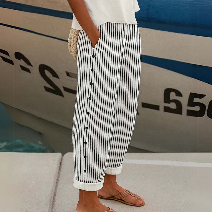 Megan™ Seabreeze Stripe Button Pants