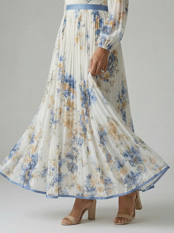 Beatrice | Pleated Wrap Midi Dress