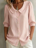 Amelia | Retro Striped Peter Pan Collar Shirt
