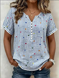 Abigail | Heart Stripe Linen Shirt