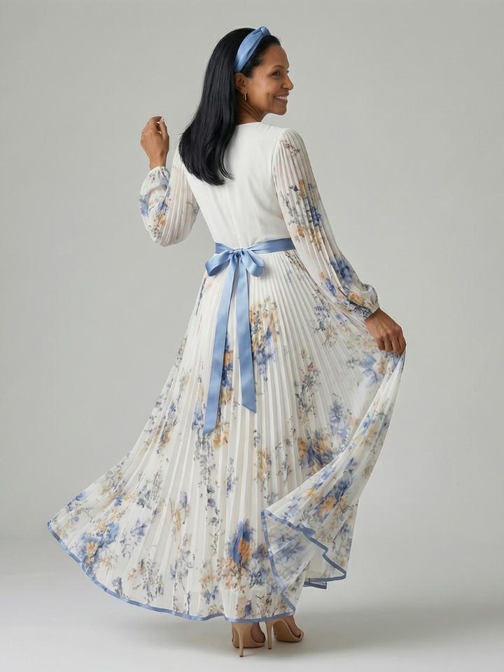 Beatrice | Pleated Wrap Midi Dress