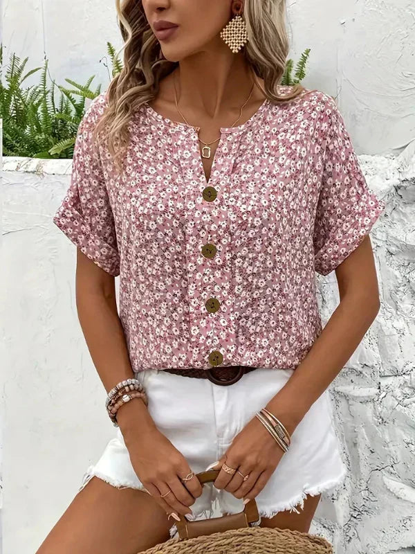 Amira™ - Floral Button-Up Blouse