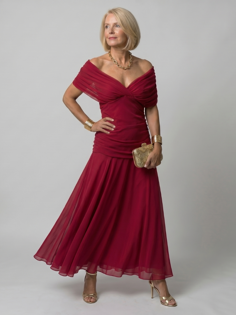Faye | Off-Shoulder Flow Midi Dress