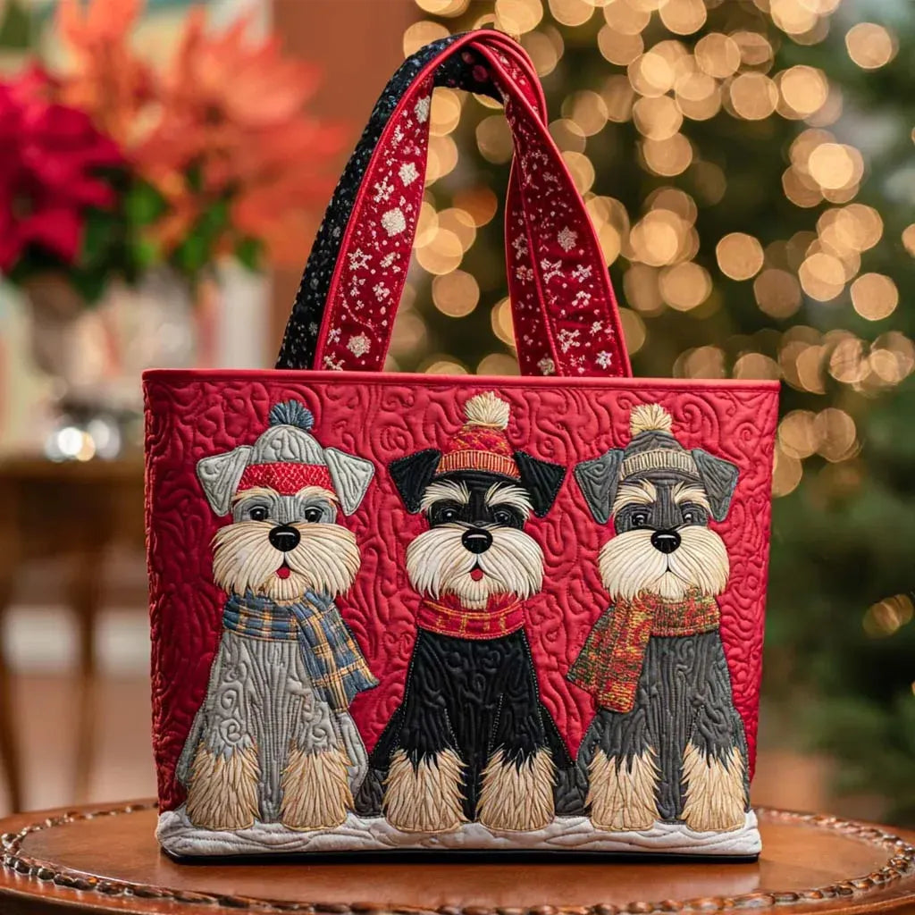 Handcrafted Tote Bag - Trio of Schnauzers