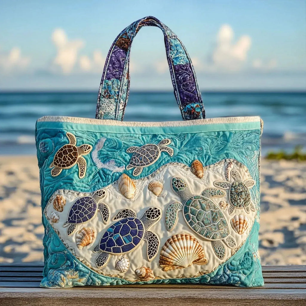 Handcrafted Tote Bag - Love for Turtles