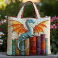 Quilted Tote Bag - Emerald Dragon