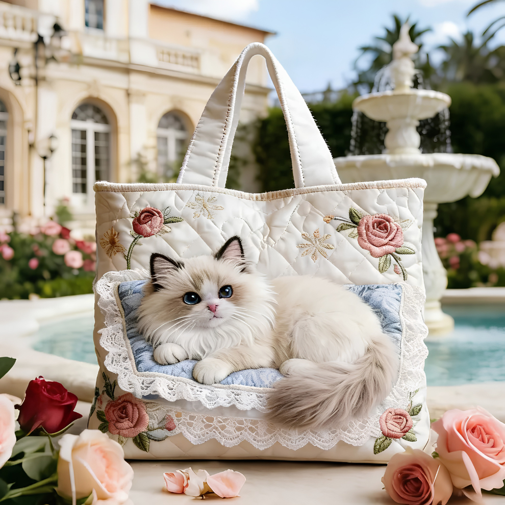 Blossom Belle Kitty | Handmade Quilted Tote