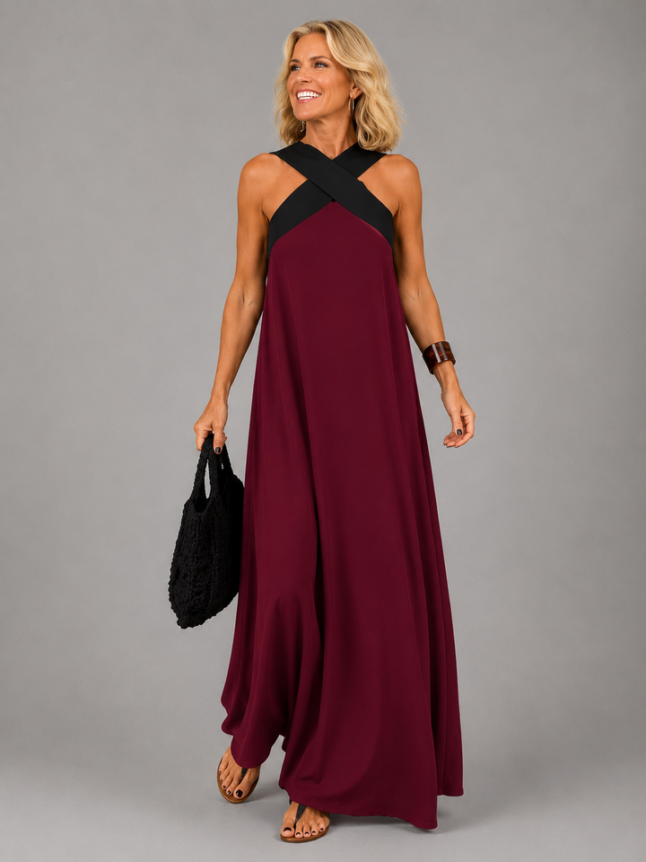 Madelynn | Cross Elegance Maxi Dress