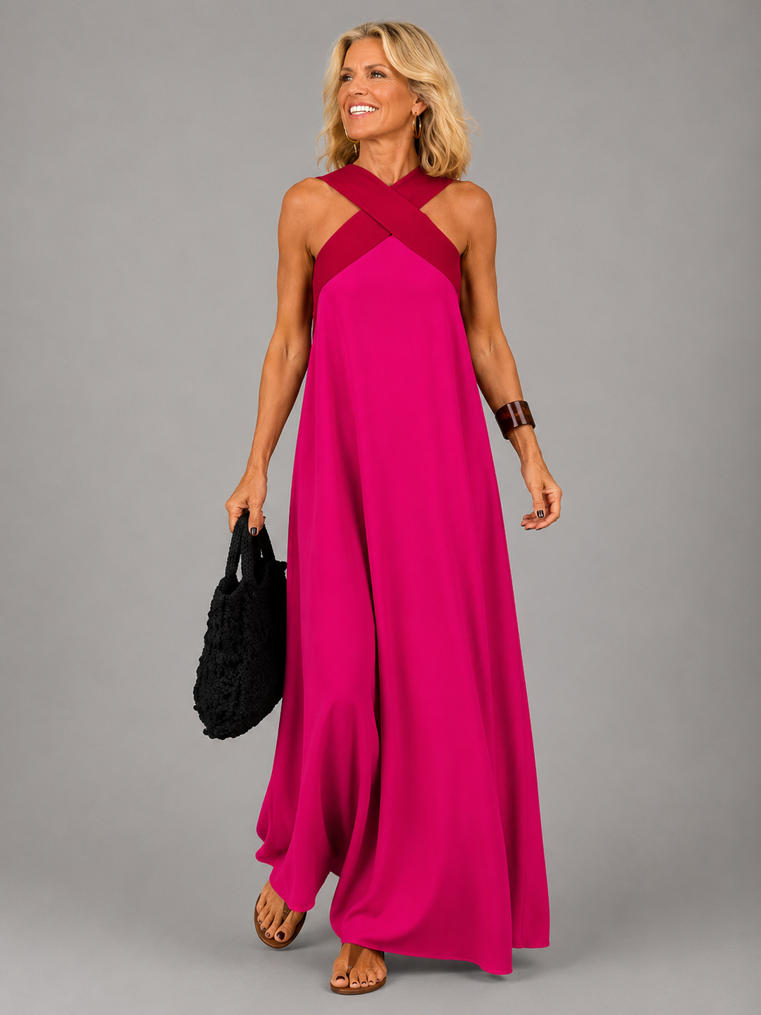 Madelynn | Cross Elegance Maxi Dress