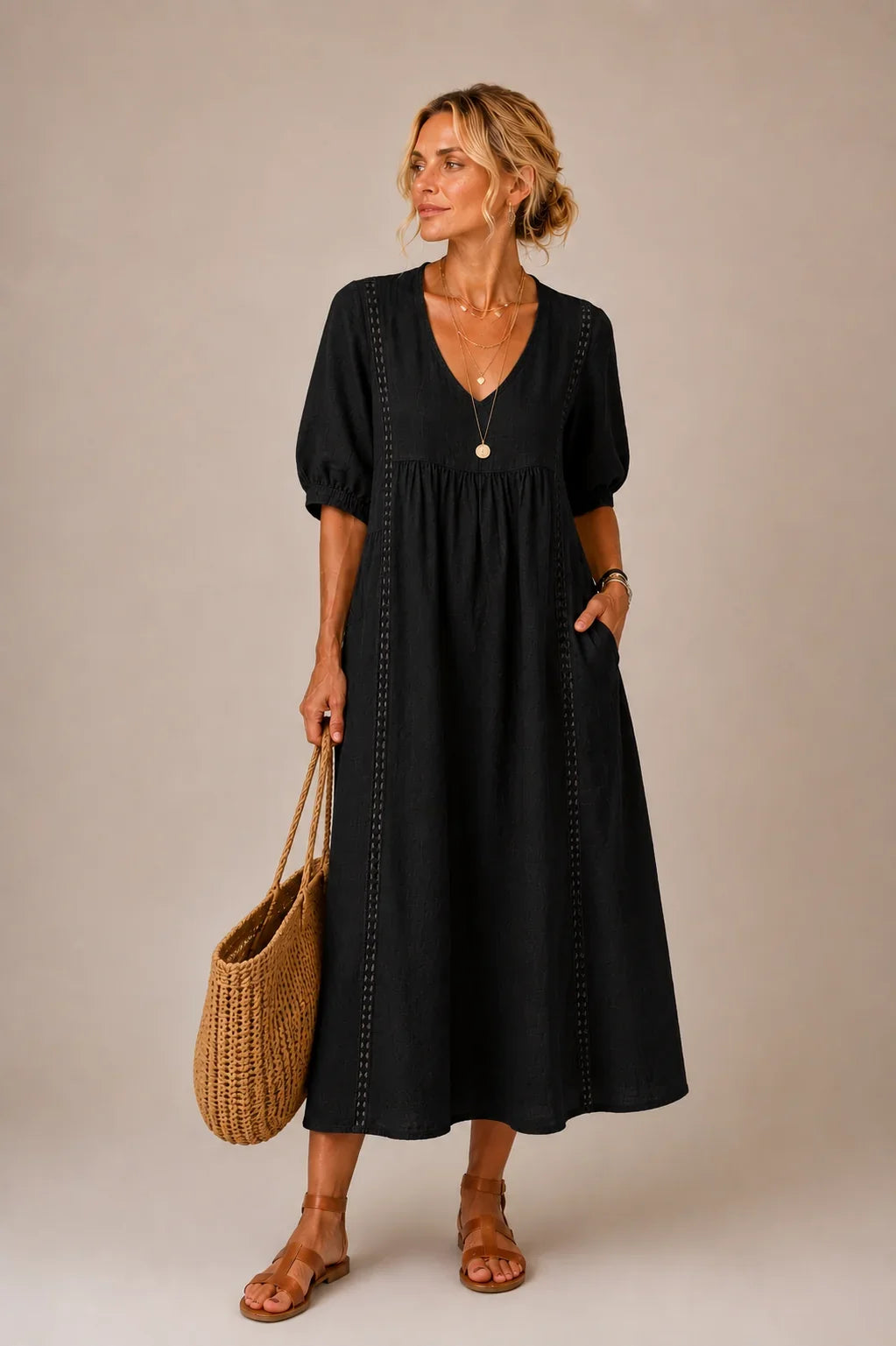 Angel™ Comfortable Lace Linen Dress