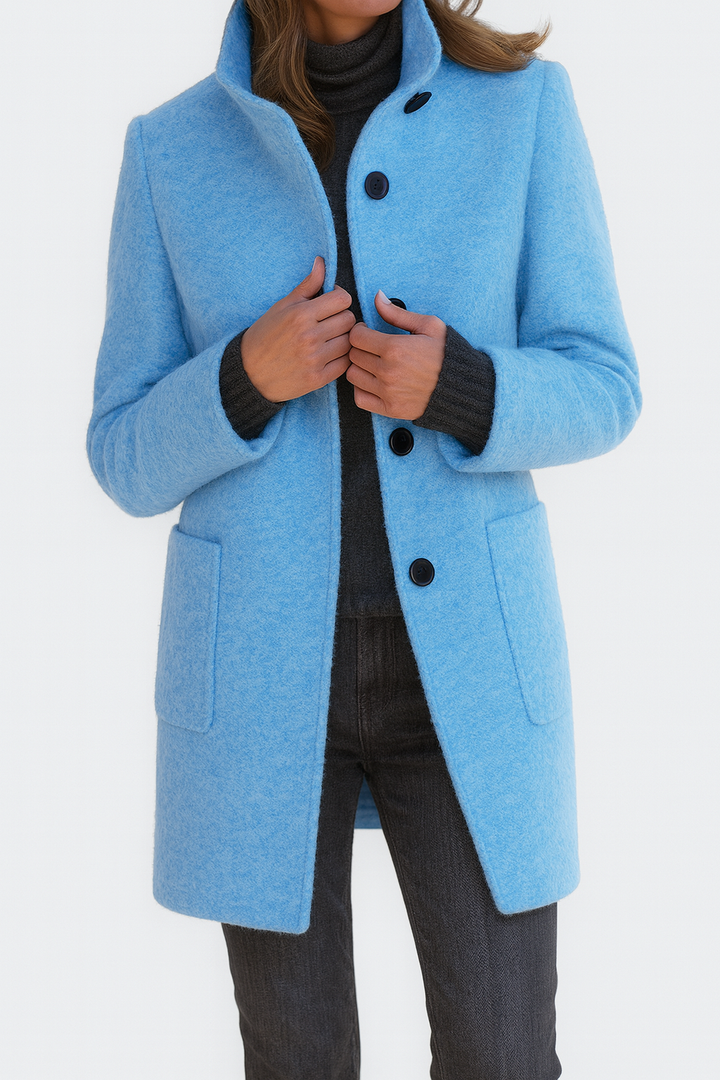 Adele™ High Collar Wool Blend Jacket