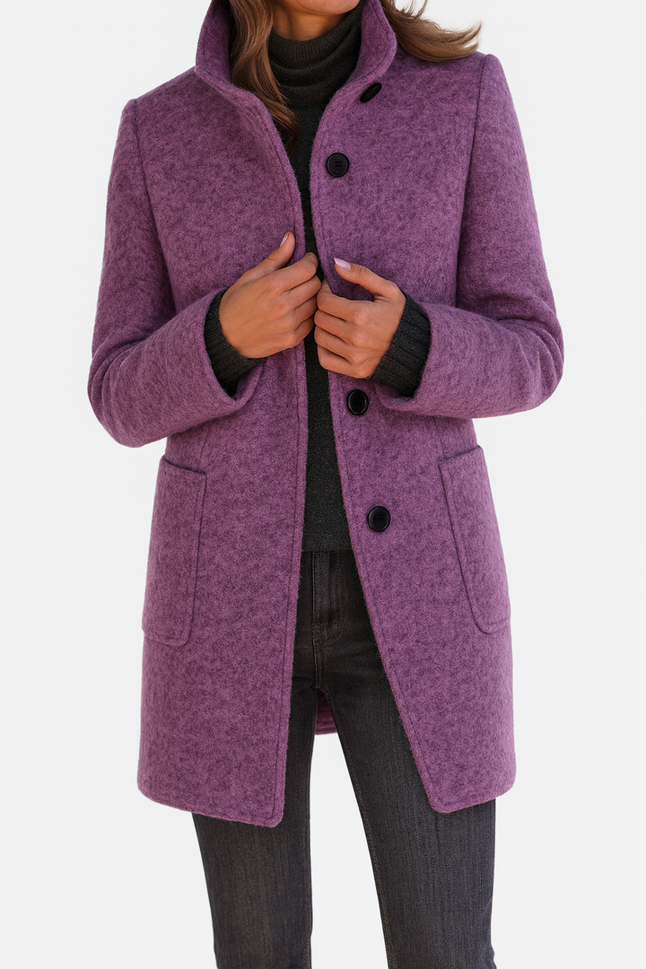 Adele™ High Collar Wool Blend Jacket