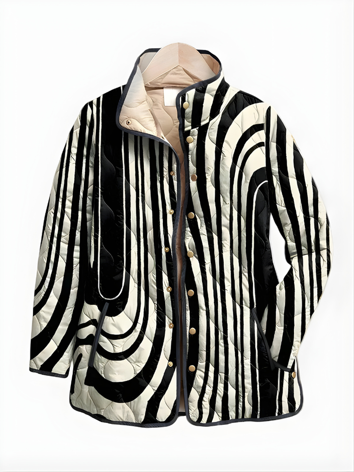 COLETTE™ | Casual Quilted Jacket with Abstract Geometric Design