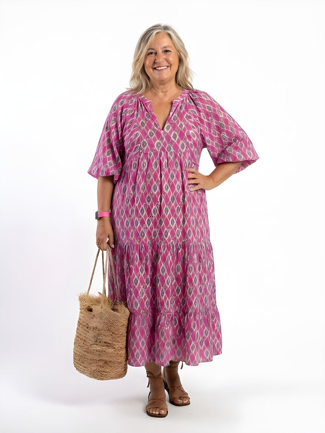 Gabriela | Elegant Tiered Midi Dress