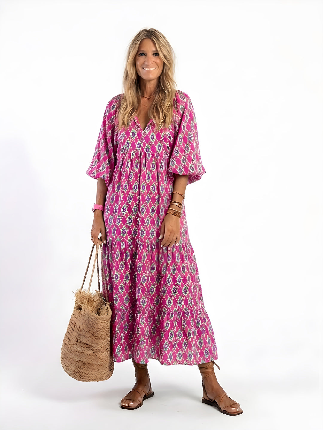 Gabriela | Elegant Tiered Midi Dress
