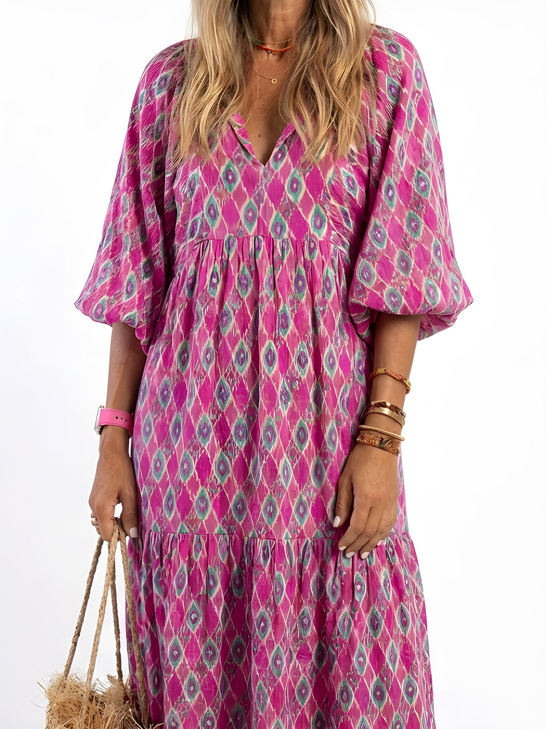 Gabriela | Elegant Tiered Midi Dress