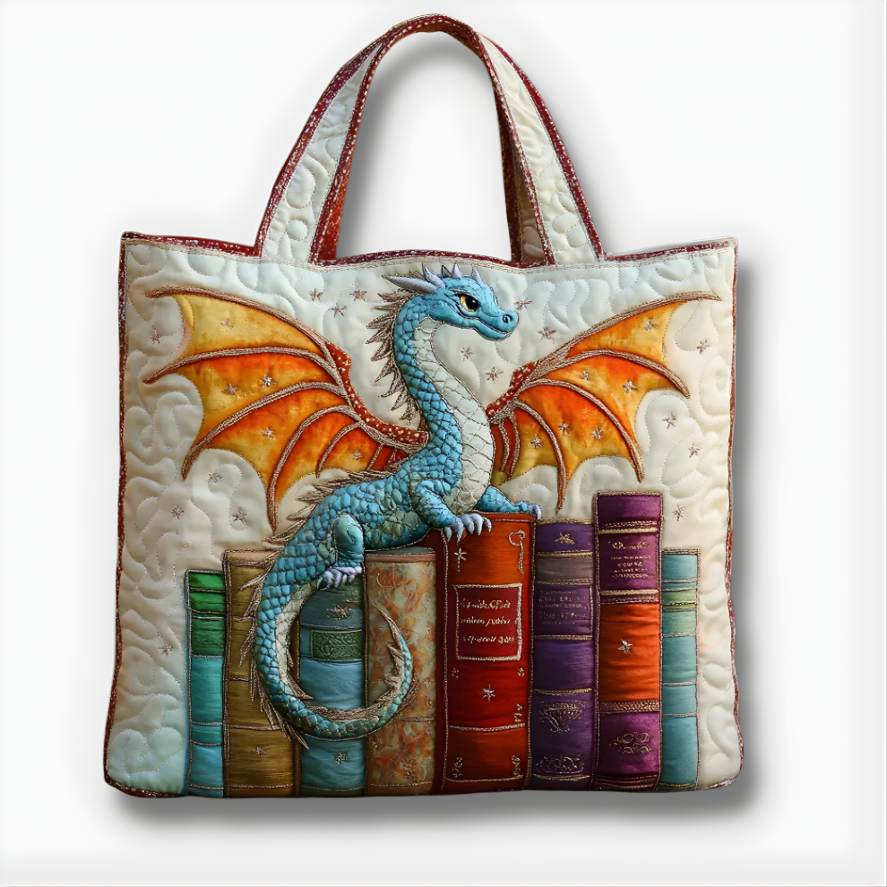 Enchanted Dragon Library | Handmade Quilted Tote