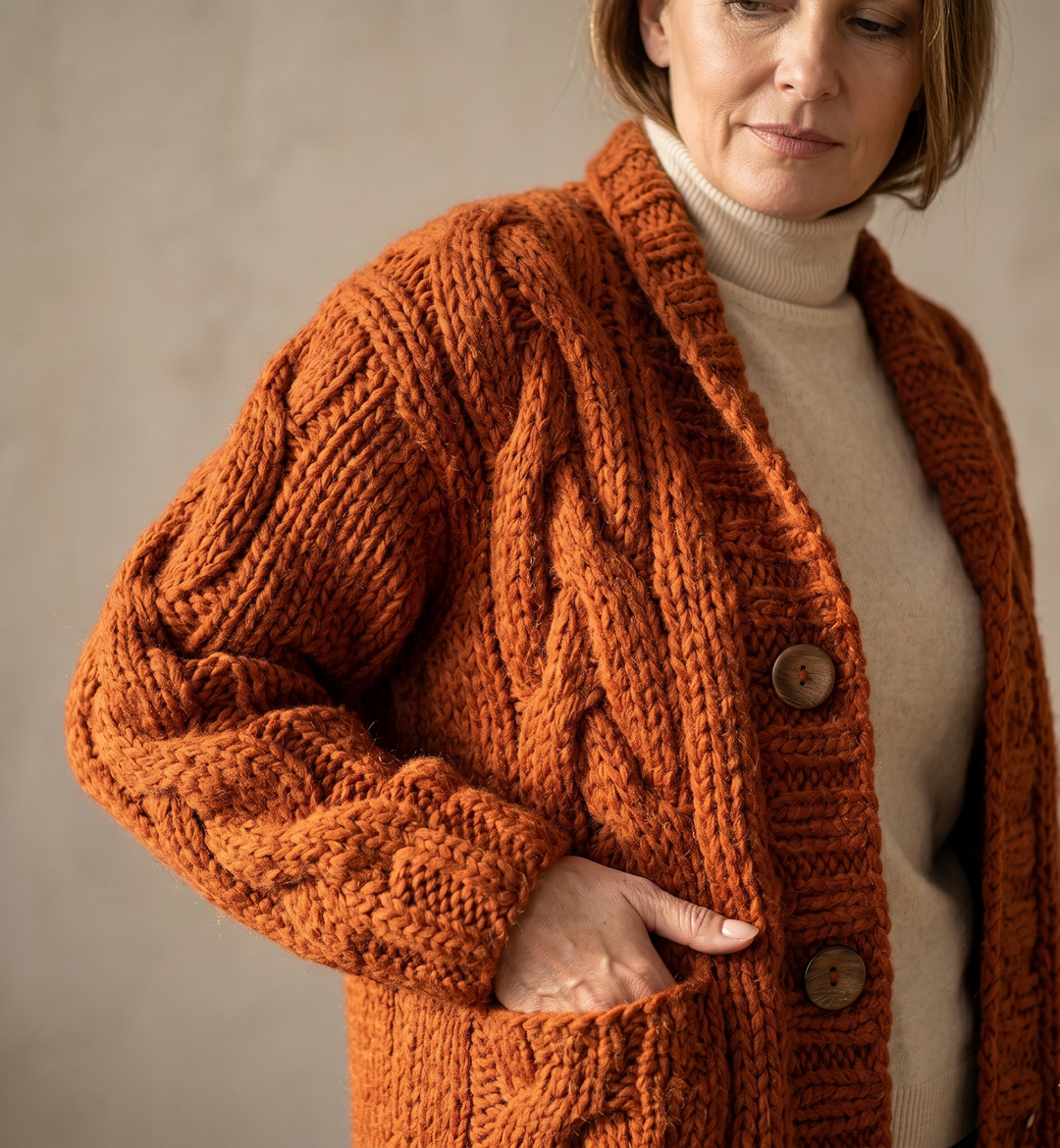 Alessia™ Elegant Cable Knit Coat