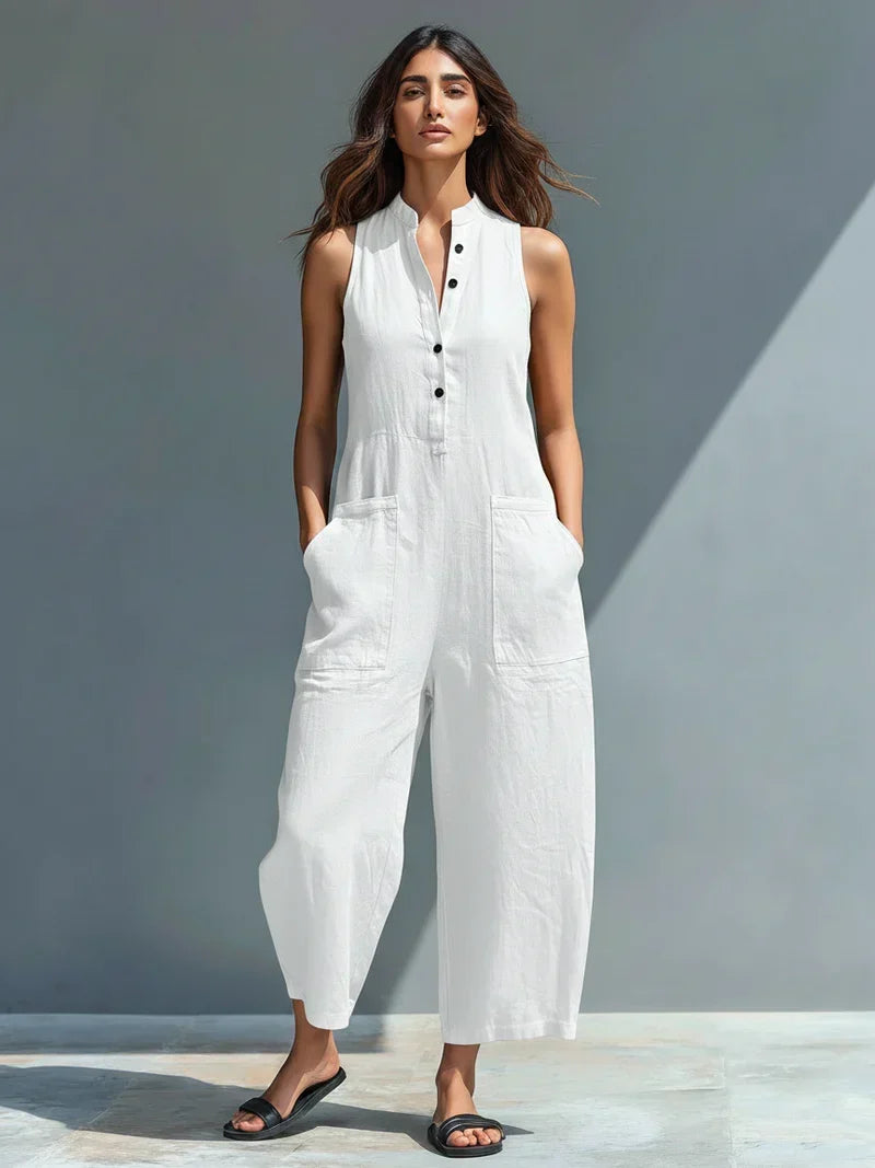 Adele | Fluid Pocket Long Jumpsuit