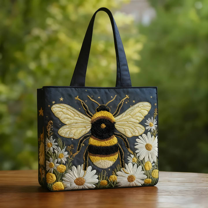 Golden Bumblebee Garden | Handmade Quilted Tote