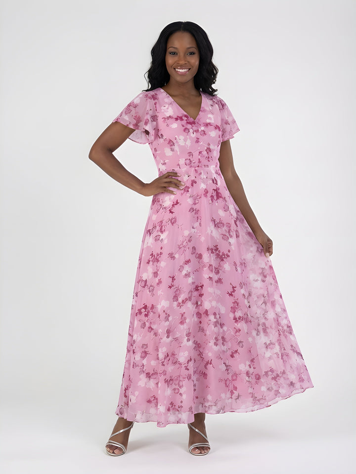 Mariam | Floral Chiffon Maxi Dress