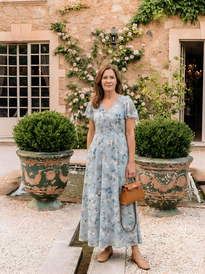 Mariam | Floral Chiffon Maxi Dress