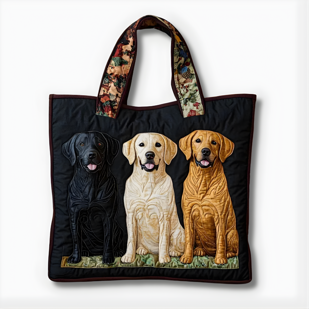 Loyal Labrador Trio | Handmade Quilted Tote