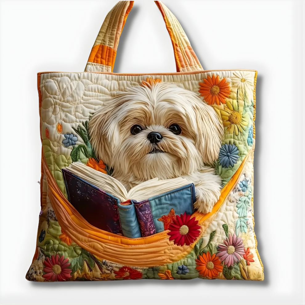 Storytime Puppy Garden | Handmade Quilted Tote