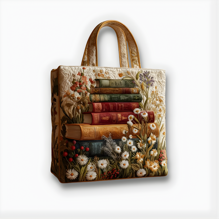 Timeless Book Garden | Handmade Quilted Tote