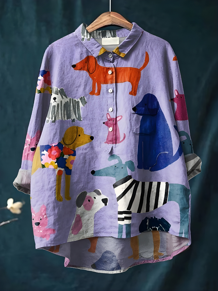 Violet™ - Colourful Pups Shirt