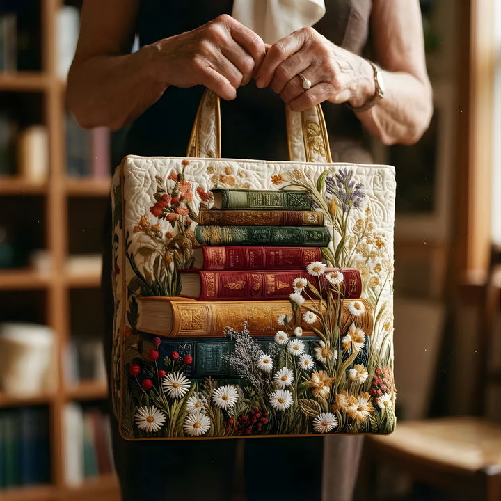Vintage Book Lover | Handmade Quilted Tote