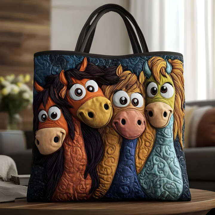 Whimsical Stable Friends | Handmade Quilted Tote