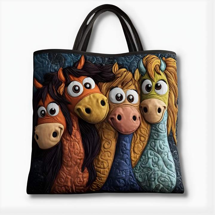Whimsical Stable Friends | Handmade Quilted Tote