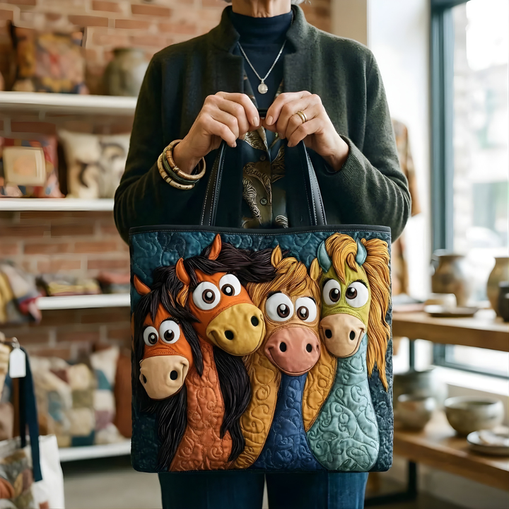 Whimsical Stable Friends | Handmade Quilted Tote