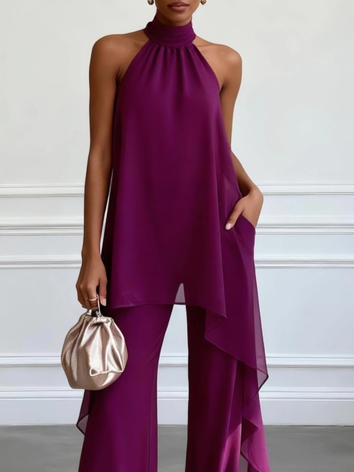 Sleeveless Top and Pants Set