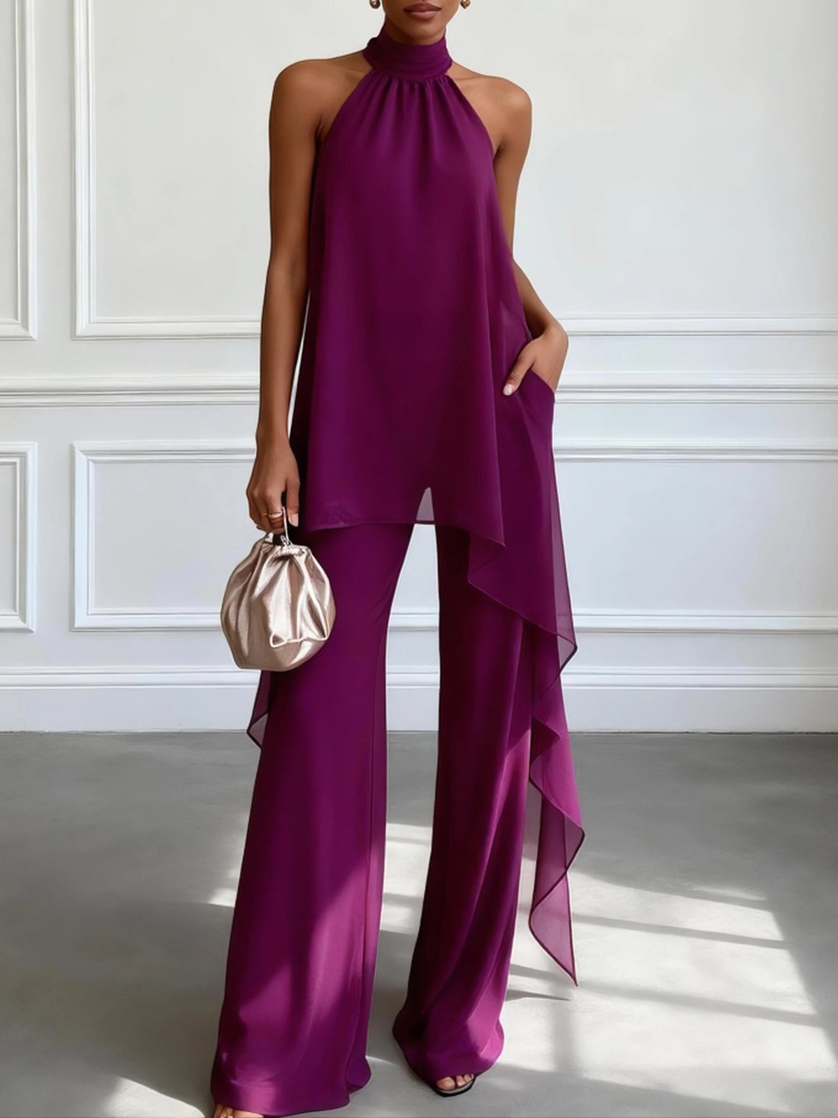 Sleeveless Top and Pants Set