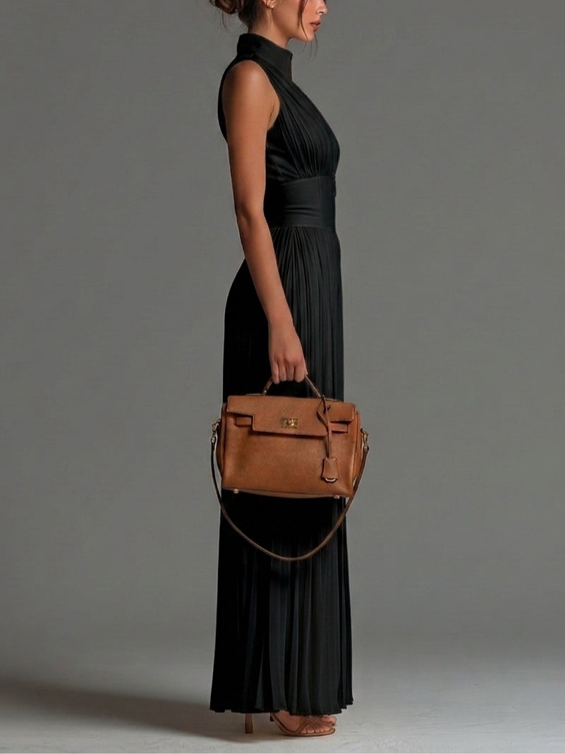Black Sleeveless Jumpsuit with V-Neck