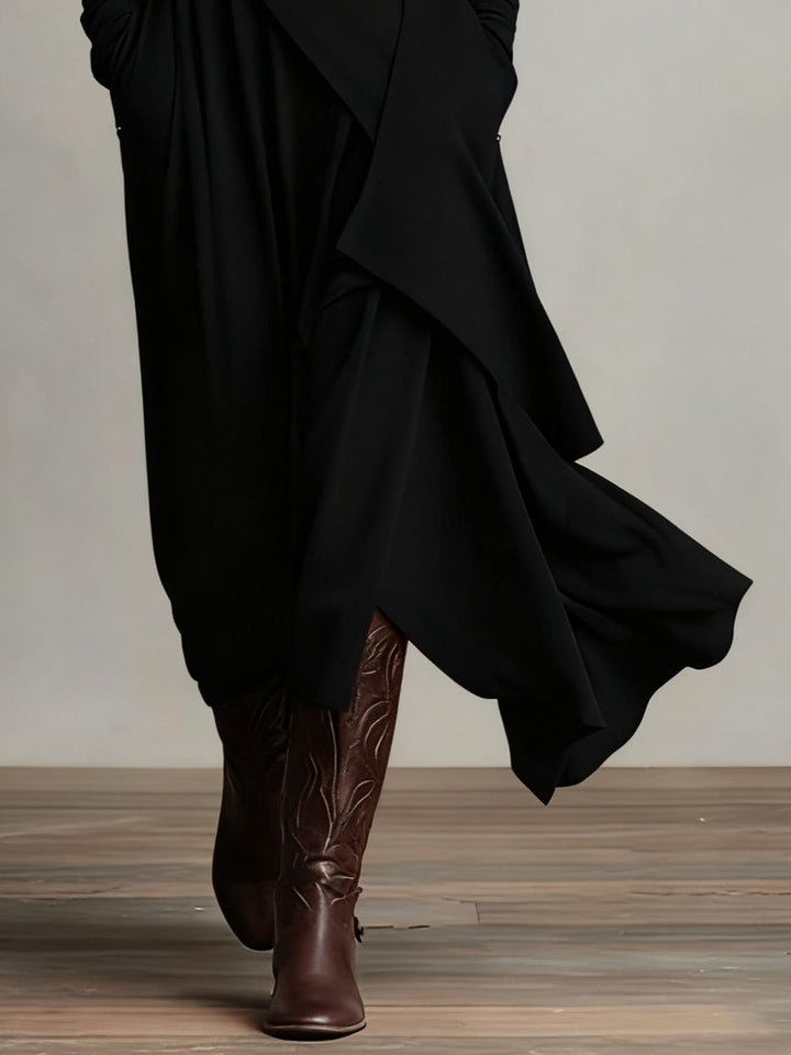 Arielle™ Vintage Asymmetrical Turtleneck Dress