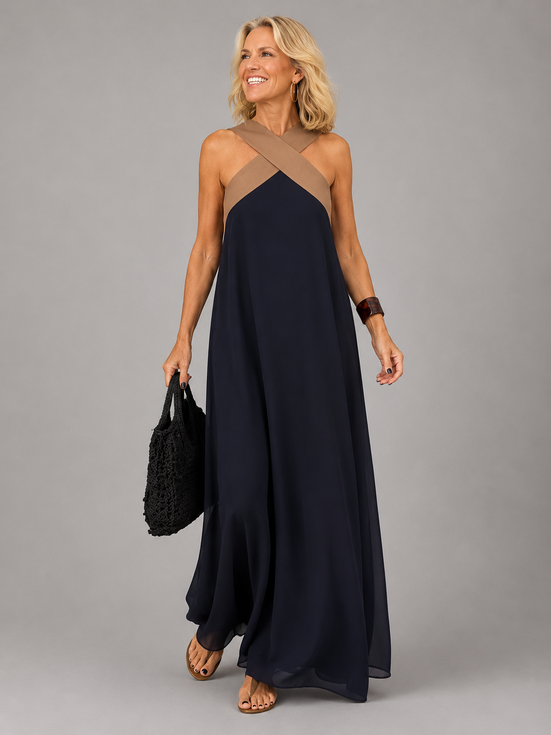 Madelynn | Cross Elegance Maxi Dress