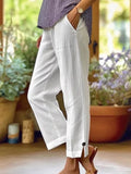 Brooke | Cotton Linen Straight Pants