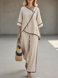 Sienna | Asymmetrical Linen Pants Set
