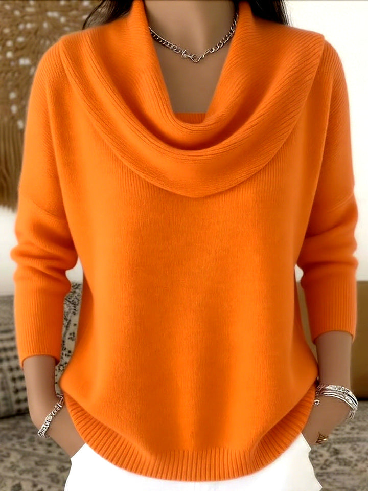 Marie Elegant Cowl Neck Knit Sweater