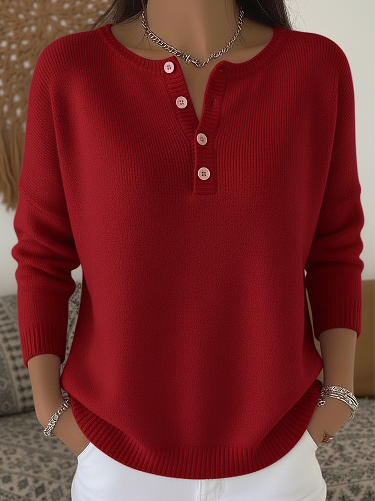 Monica Classic Button Knit Sweater