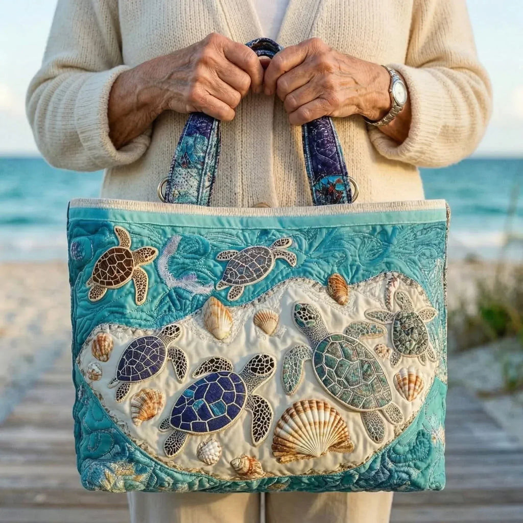 Handcrafted Tote Bag - Love for Turtles